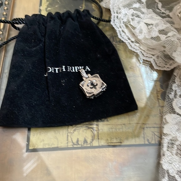 Judith Ripka Sterling Smokey Quartz Charm pendant enhancer - Picture 3 of 7